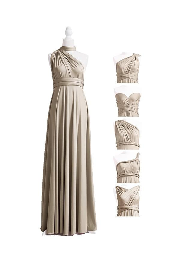 Taupe Maxi Multiway Convertible Infinity Dress