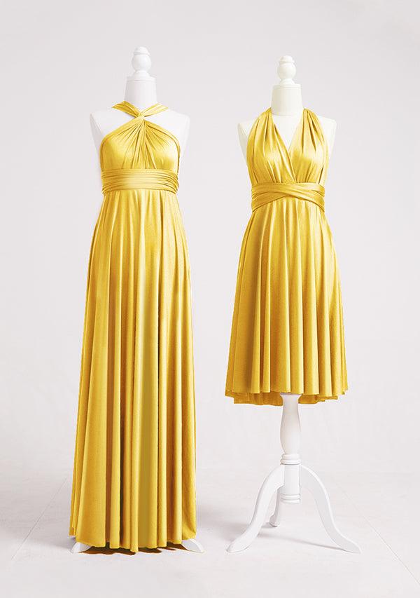 multiway gold dress Gold Iridescent Goddess Multiway Long Bridesmaid Dresses